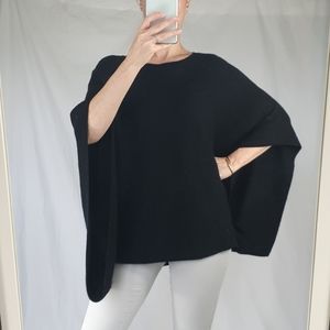 100% cashmere black poncho size S Lord & Taylor